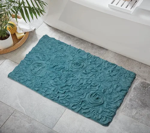 Miniatura 20 de Home Weavers Bell Flower Collection - Tapetes de baño copetudos 100 % algodón, extrasuaves y absorbentes, antideslizantes, lavables a máquina, lino