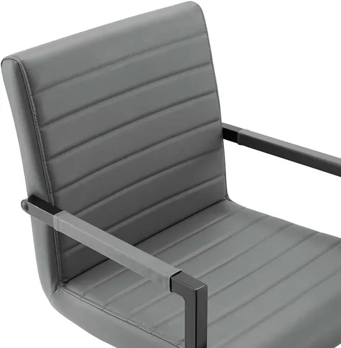 Miniatura 3 de Modway Savoy - Silla de comedor de cuero vegano en color gris - Juego de 2