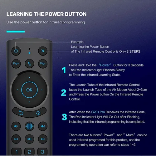 Miniatura 6 de G20BTS Plus Wireless Bluetooth 5.0 Control remoto retroiluminado por voz Soporte 2.4G Giroscopio USB IR Learning Control remoto para Android TV Box