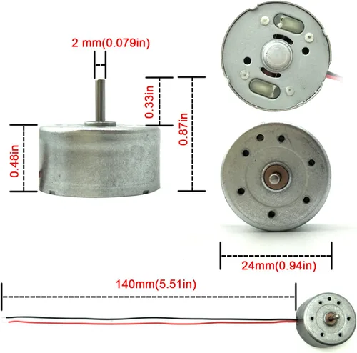 Miniatura 2 de EUDAX Juego de 6 mini motores de generador de 3V-12V DC Motor eléctrico con hélices Hoja de ventilador para bricolaje Juguetes electrónicos Turbina