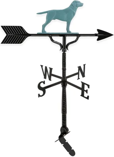 Miniatura 19 de Montague Metal Products Veleta de lujo de 32 pulgadas con adorno de Retriever negro satinado