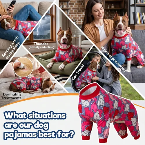 Miniatura 4 de LovinPet Pijama de Perro para Perros Grandes - Camisa para Aliviar la Ansiedad, Protección Solar para Perros, Pijamas de Recuperación Poscirugía