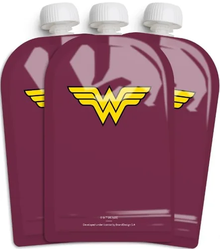Miniatura 4 de Herobility DC Comic - Bolsa para alimentos de 6 onzas líquidas, reutilizable, sostenible, diseño a prueba de fugas, doble cierre de cremallera, sin
