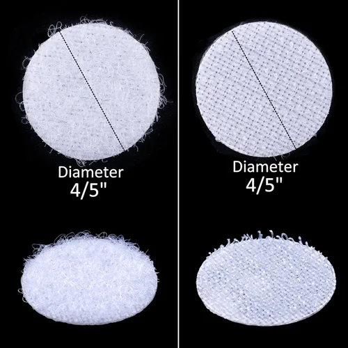 Miniatura 2 de JANYUN 640 piezas puntos adhesivos blancos de 3/4" (20mm) de diámetro con velcro autoadhesivo (640)