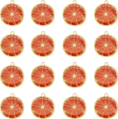 JJG Race - Juego de 40 dijes chapados en oro surtidos de limón, sandía, naranja, fresa, manzana, delicados, colgantes de frutas para aretes,