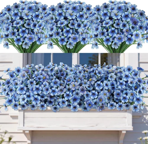 Miniatura 41 de AmyHomie 16 paquetes de flores artificiales de eucalipto negro para exteriores, resistentes a los rayos UV, flores sintéticas que no se decoloran