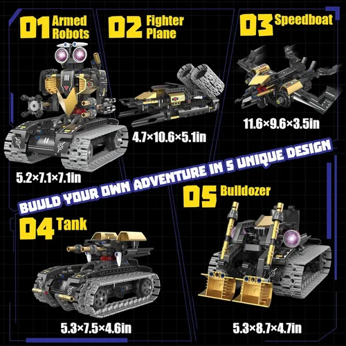 Miniatura 5 de Kit de construcción de robot con aplicación/control remoto, regalos STEM para niños de 6 a 16 años, juguetes robóticos de codificación técnica