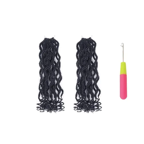 Miniatura 51 de Cabello rubio de ganchillo para mujeres negras, trenzas senegalesas onduladas de ganchillo de 12 pulgadas, trenzas kinky de ganchillo cortas 27613