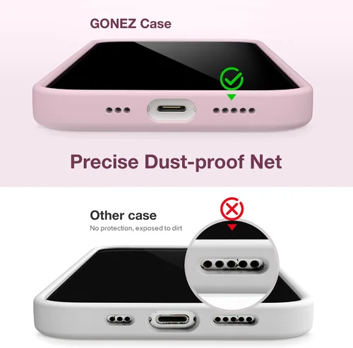 Miniatura 32 de GONEZ Funda de silicona para iPhone 15 Pro Max, compatible con Magsafe, protector de cámara + protector de pantalla, forro de microfibra suave