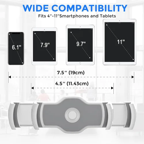 Miniatura 2 de AboveTEK Soporte para tableta, elegante soporte de aluminio para iPad, plegable giratorio de 360° para iPad iPhone, soporte de mesa para Blanco