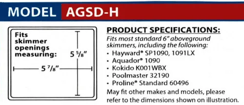 Miniatura 2 de Cubierta protectora para Skimmer de alberca superficial, para el invierno, compatible con Hayward SP1091LX
