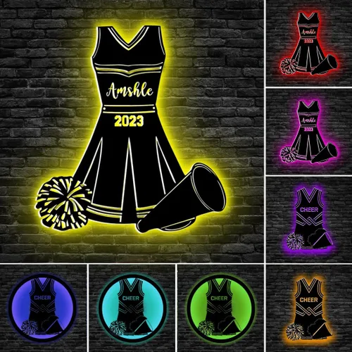 Miniatura 10 de Letrero de neón personalizado de baloncesto, luz nocturna LED de metal de baloncesto para arte de pared, 16 colores cambiantes de baloncesto