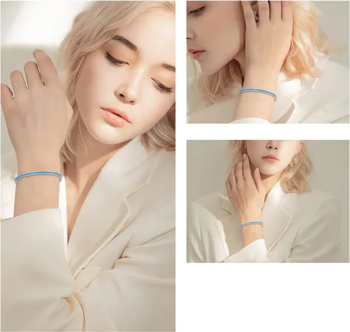 Miniatura 2 de CiNily Pulsera de ópalo para mujer, chapada en oro, hipoalergénica, con piedras preciosas abiertas