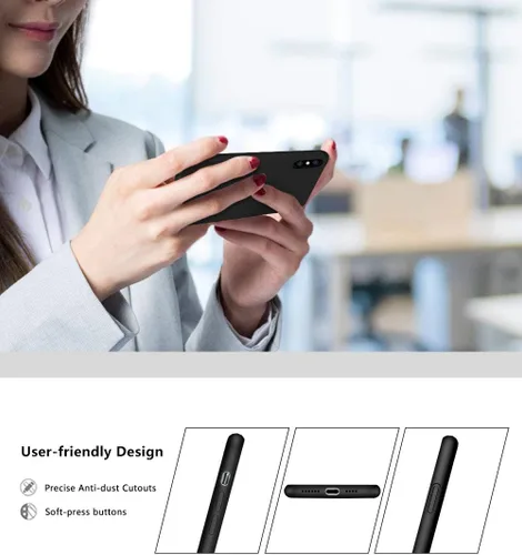 Miniatura 8 de Compatible con iPhone Xs Max de 6.5 pulgadas, funda de goma de gel de silicona líquida con forro de tela de microfibra suave, funda ultradelgada