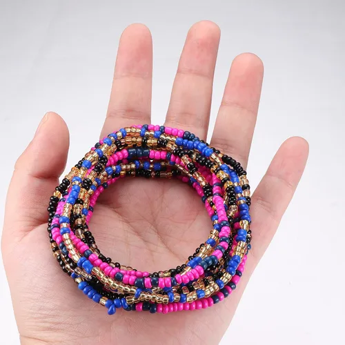 Miniatura 6 de Sailimue 3 cuentas de cintura para mujer, cuentas de vientre de cadena elástica, cuentas de cintura africana para mujer, tallas grandes, joyería