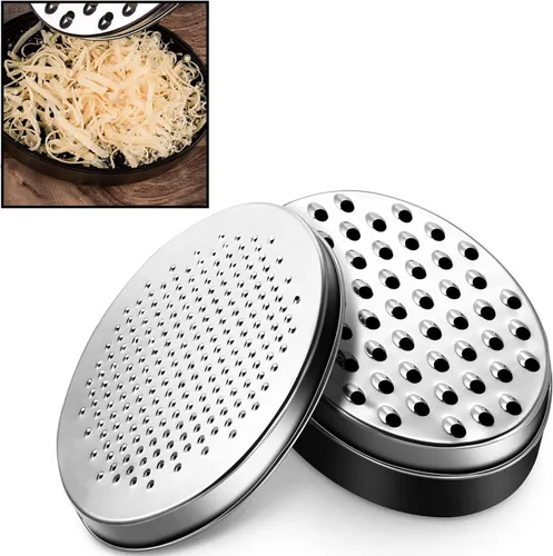 Miniatura 2 de Rallador de queso cítrico y limón con recipiente de almacenamiento de alimentos y tapa, perfecto para queso parmesano duro o cheddar suave, Negro