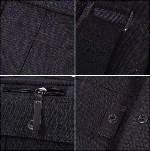 Miniatura 3 de Canvas Small Messenger for Men Women, Mini Crossbody Shoulder Chest Travel Bag, Multi-pocket Purse