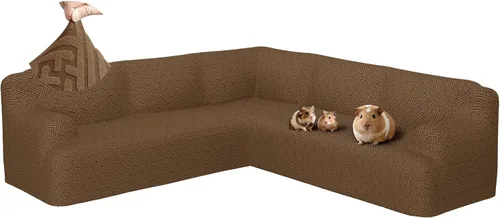 Miniatura 30 de Fundas para sofá seccional en forma de L de 1 pieza, fundas de esquina elásticas para sofá, funda de sofá antideslizante, lavable, fundas de sofá