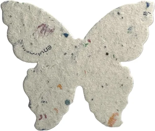 Miniatura 16 de Of The Earth Papel hecho a mano – Papel de semillas de flores silvestres con forma de mariposa – Grande 3 pulgadas – Juego de 100