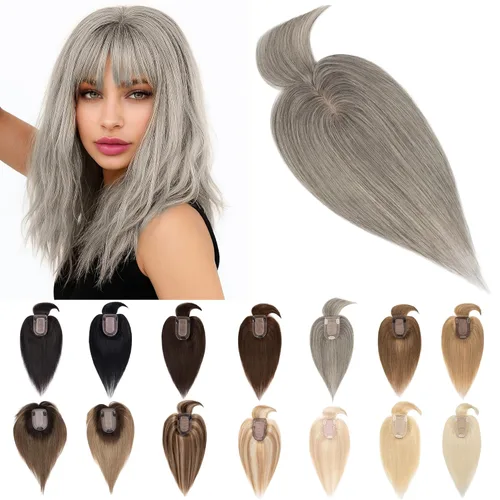 Miniatura 32 de SEGO Extensiones de Cabello para Mujeres Cabello Humano Real Con Flequillo, Base de Seda de 7 * 13CM (2.8 x 5.1 pulgadas) Cabello Humano Remy 100%
