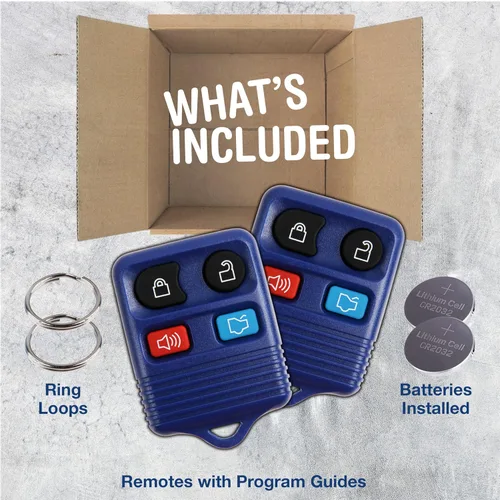 Miniatura 3 de 2 repuestos de apertura con control remoto KeylessOption, 4 botones, llavero remoto, Azul