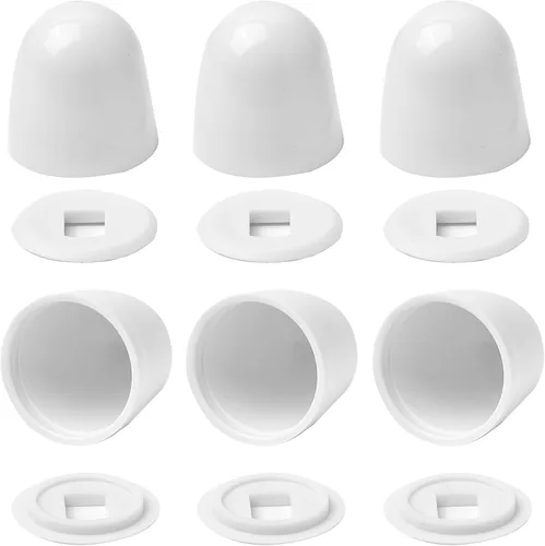 A.I.FORCE - Paquete de 8 tapas para pernos de inodoro, tapas universales para suelo de inodoro con arandelas adicionales para una fácil instalación,