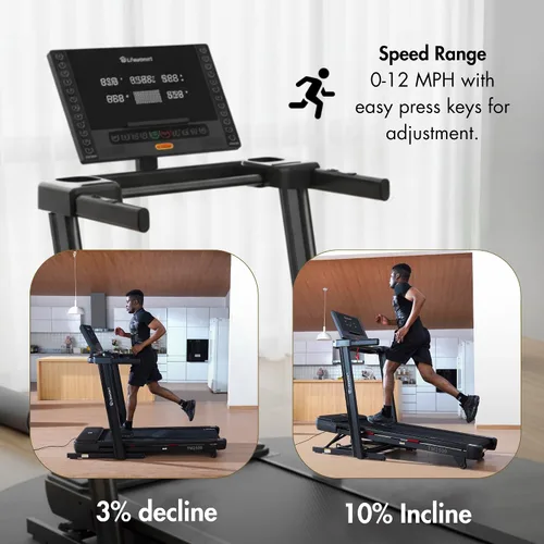 Miniatura 7 de Lifesmart PowerTouch - Cinta de correr plegable para el hogar Motor sin escobillas, 10% de inclinación y -3% de disminución, plegado automático