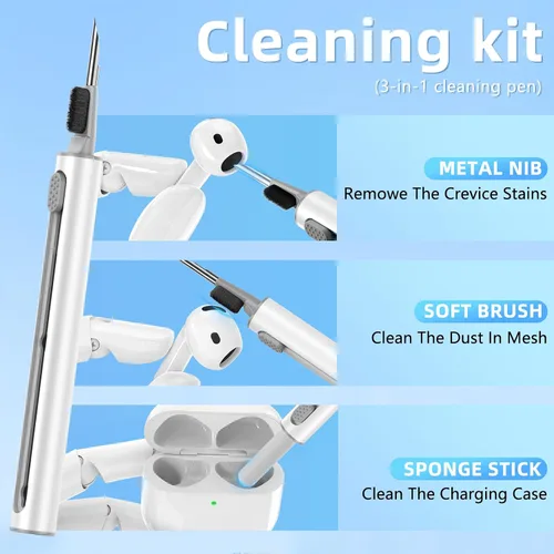 Miniatura 5 de (con bloqueo de seguridad) Funda transparente compatible con fundas de AirPods de 4ª generación con kit de limpieza, funda transparente de TPU suave
