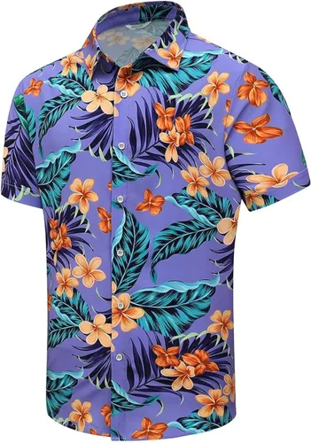 Miniatura 10 de SheLucki - Camisa hawaiana para hombre, unisex, de manga corta, con botones, para la playa y el verano, ropa casual estampada con sombra de palmas