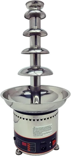 Miniatura 6 de Fuente de cascada de chocolate de 5 niveles con capacidad de 8.8 libras, máquina eléctrica de acero inoxidable para fondue de chocolate caliente