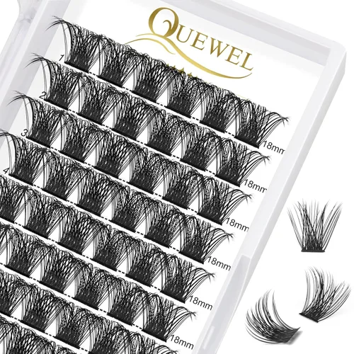 Miniatura 18 de QUEWEL Kit de extensión de pestañas DIY, racimos de pestañas 3D con 280 piezas, racimos de pestañas mixtas de 10-16 mm (30+40+50D), pinzas
