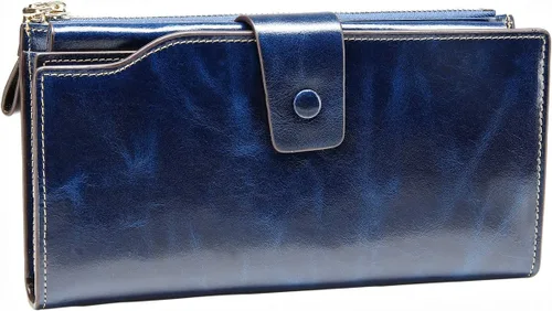 Miniatura 72 de Itslife - Cartera de piel sintética encerada para mujer con bloqueo de identificación de radio frecuencia (RFID), de gran capacidad, encerada