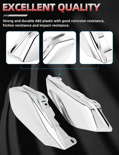 Miniatura 5 de Amazicha Deflector de aire cromado de marco medio compatible con Harley Davidson Touring Electra Glide/Street Glide/Road Glide/Tri Glide/Road King
