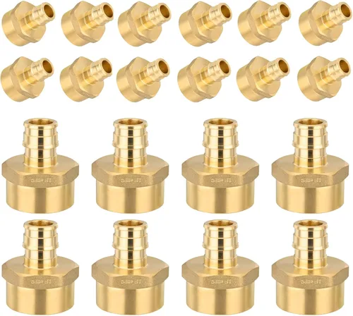 Miniatura 17 de Paquete de 5 accesorios PEX-A, adaptador NPT hembra de expansión de latón de 1 x 1 pulgada, adaptador roscado hembra PEX ASTM F1960 para tubos Pex