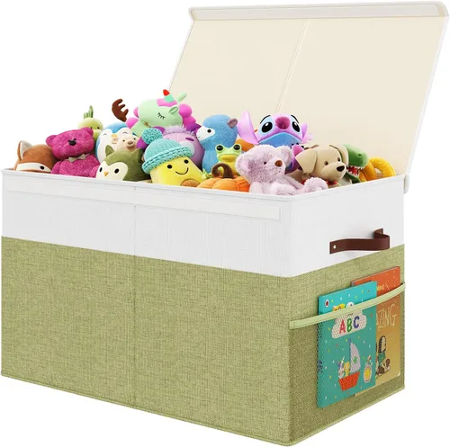 Miniatura 11 de Caja grande de almacenamiento de juguetes con tapa, organizador de pecho de juguetes mejorado con divisor de polipropileno extraíble, contenedor Gris