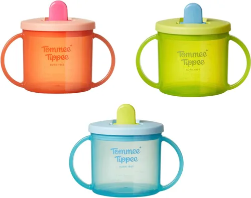 Miniatura 8 de Tommee Tippee Starter - Vaso para beber de 8 onzas para bebés y niños pequeños, con popote de silicona con peso y asas de fácil agarre, sin BPA