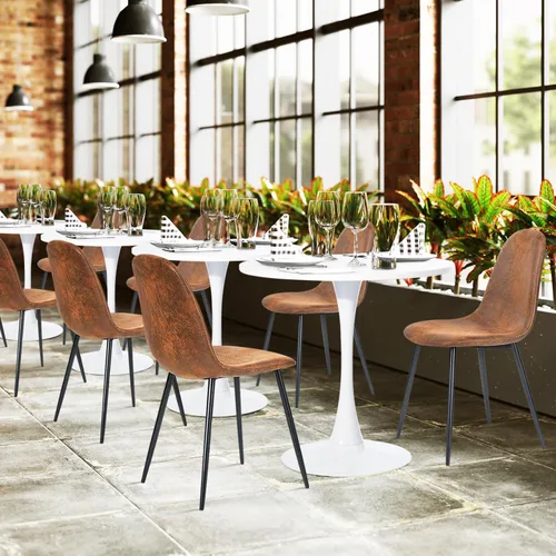 Miniatura 6 de FurnitureR Juego de 4 sillas de comedor, asiento de comedor tapizado de tela de felpilla con patas de metal resistentes, sillas laterales de Beige