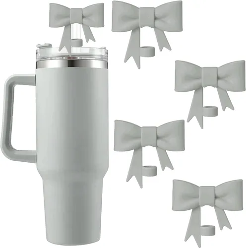 Miniatura 19 de 6 piezas de cubiertas de pajita de silicona para vasos Stanley de 40/30 oz 10 mm (0.4 pulg) cubiertas de pajita a prueba de polvo con diseño