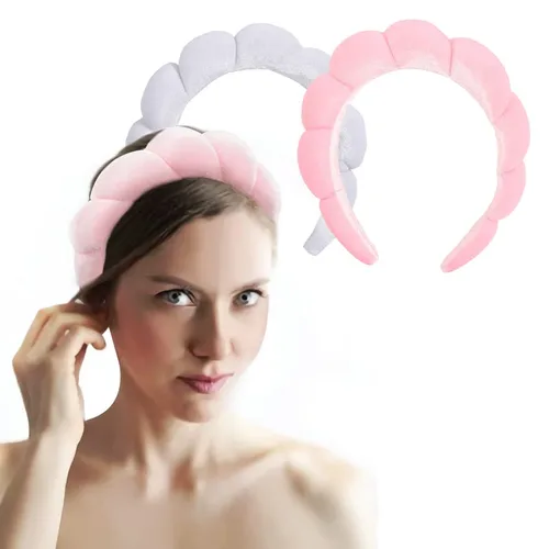 Miniatura 3 de Diadema de spa para mujer, diadema de esponja para lavar la cara, diadema de maquillaje, diadema de cuidado de la piel, diadema de spa, diadema