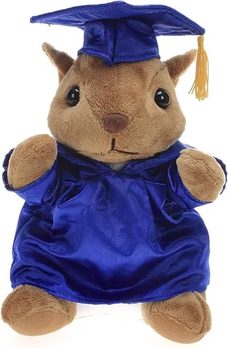 Miniatura 10 de Plushland Juguetes de peluche de ardilla, regalos para el día de graduación, texto personalizado, nombre o logotipo de tu escuela en el vestido, lo
