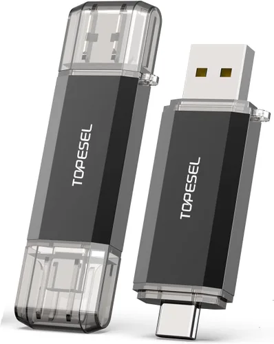TOPESEL Tipo C 2 Pack 32GB Unidad Flash USB C Unidad USB Dual 2-en-1 con Indicador LED USB 3.0/3.1 Gen1 Memoria Stick de 32 GB USB-C para Compartir