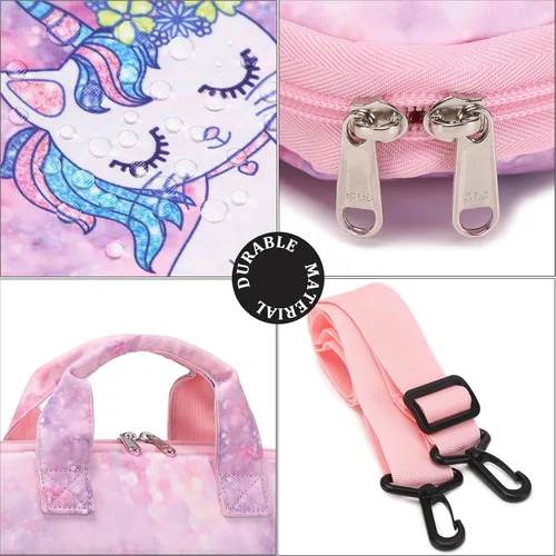 Miniatura 6 de JIANYA Bolsa de transporte para tableta para niños con correa para el hombro, 10-12.5 pulgadas, mármol cian