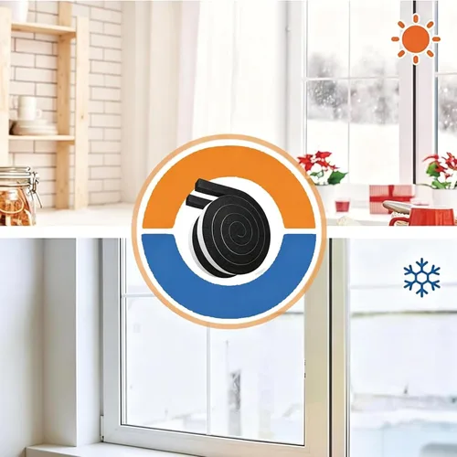 Miniatura 6 de Sello de ventana de aire acondicionado de 1 x 1 pulgada, burlete para puerta, burlete grueso de CA, cinta adhesiva de espuma de alta resistencia