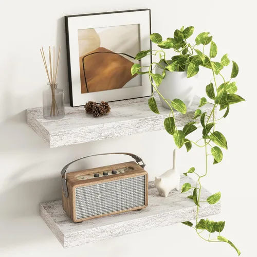 Miniatura 11 de Fun Memories Estantes flotantes – Estante de pared de 9.3 pulgadas de profundidad para decoración y almacenamiento – Estantería de exhibición