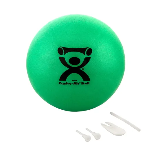 Miniatura 2 de CanDo Bola de mano Cushy-Air para rehabilitación, ejercicios, terapia de manos, terapia ocupacional, fortalecimiento de manos, mejora las Verde (10")