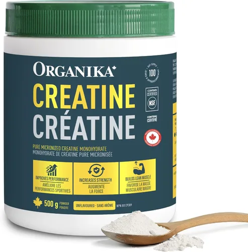 Miniatura 9 de Organika Polvo de creatina, monohidrato de creatina micronizada 100% pura, ayuda a desarrollar músculo magro, aumentar la fuerza y mejorar