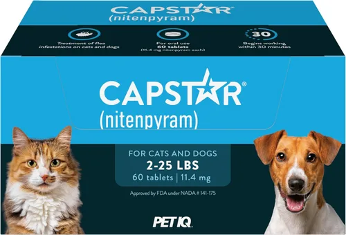 Miniatura 13 de Capstar (Nitenpyram) Tratamiento oral de pulgas de acción rápida para perros de 2 a 25 libras, tabletas de medicamentos recomendadas por