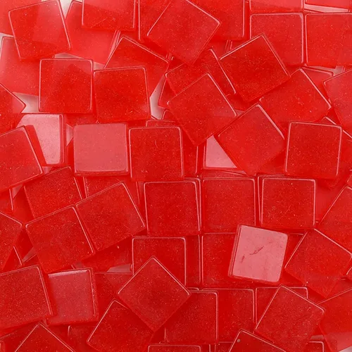 Miniatura 2 de Mosaico cuadrado de 100 unidades/0.88 oz de colores mezclados de la serie de cristal brillante, azulejos de mosaico de vidrio de resina, mosaico