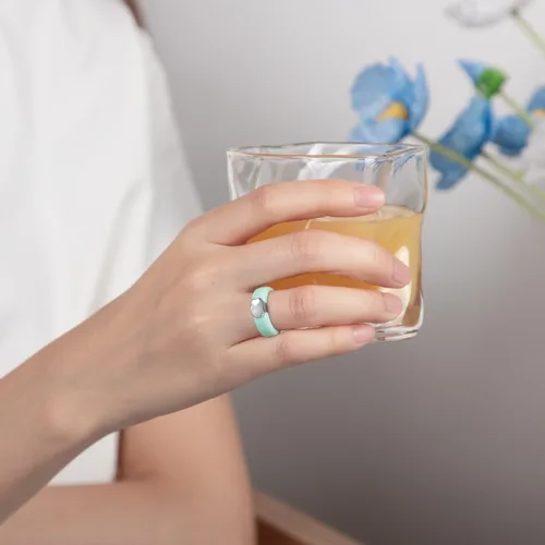 Miniatura 42 de Egnaro - Anillo de boda de silicona para mujer, diseño ergonómico y transpirable, ancho de 0.15 pulgadas, bandas de silicona flexibles con placa