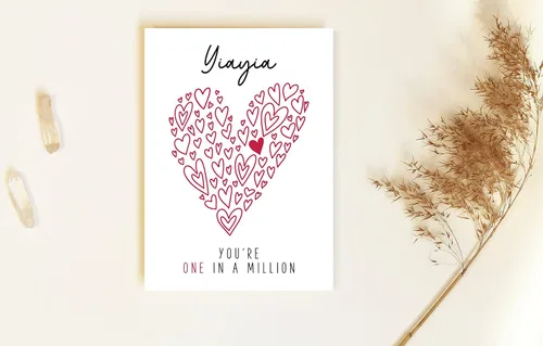 Miniatura 2 de Yanashop88 Yiayia You're One In A Million Card - Tarjeta de cumpleaños Yiayia - Tarjeta de felicitación de agradecimiento - Tarjeta para ella